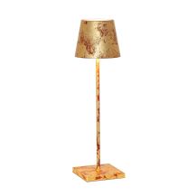 Zafferano Poldina Pro Table Lamp Crackle Gold/Red | LD0340FFO
