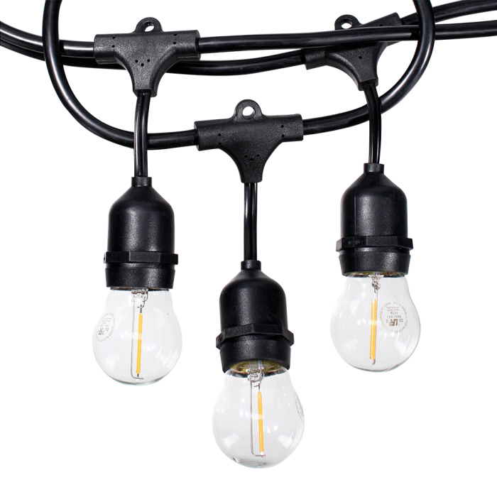 Bistro String Light 96 ft. E26S Black Socket Wire 14AWG PP E26S 48L